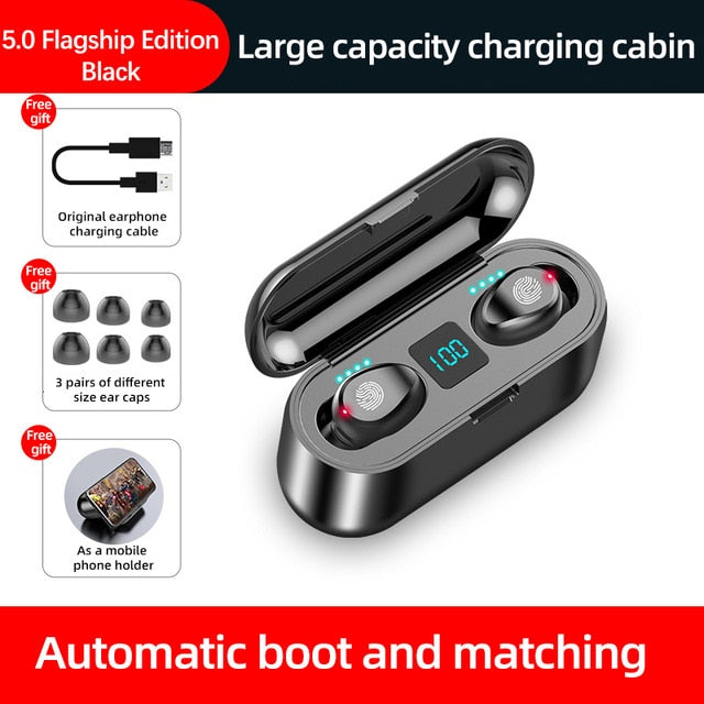 Bluetooth V5.0 Ohrhörer, kabellose Kopfhörer, Sport, 2000 mAh, iPhone, Xiaomi