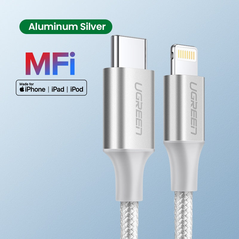Ugreen MFi USB-C to Lightning Cable for iPhone 12 Mini Pro Max 8 PD 18W 20W - Macbook Pro