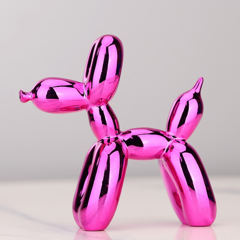 Nordic resin dog craftsmanship, electroplating balloon dog sculpture, home decoration for modern living room