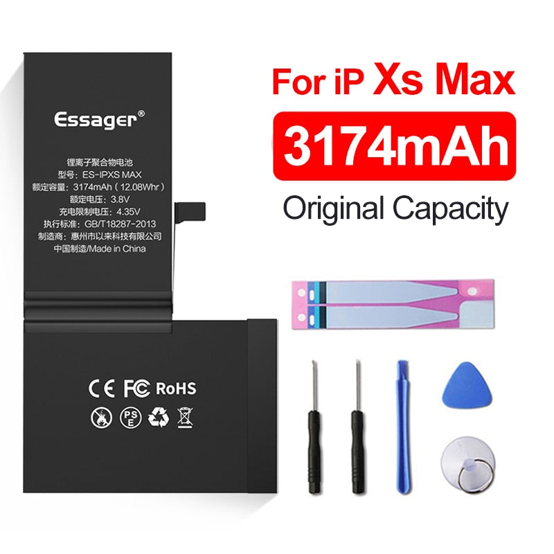 Batterie Essager pour iPhone 6 6S 5S 5C 7 8 Plus X Xs Max Xr 6Plus - Batterie de remplacement d'origine, haute capacité