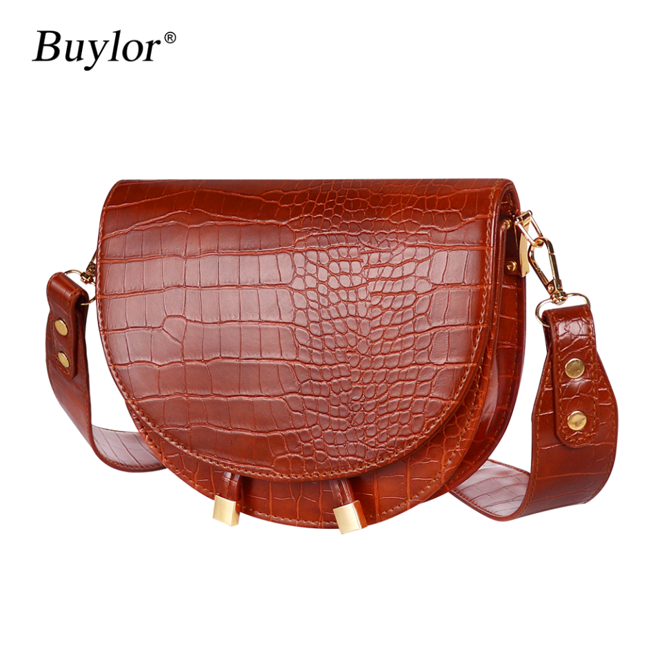 Buylor Damen Luxus Schultertasche Krokodil-Muster