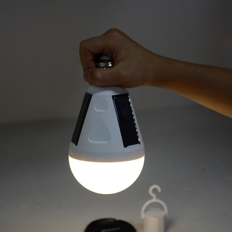 Rechargeable LED Bulb E27 LED Solar Lamp 7W 12W 85V-265V Outdoor Emergency Travel Fishing Camping Light