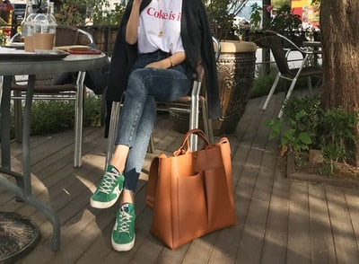 Neue PU Vintage Leder Laptop Handtasche