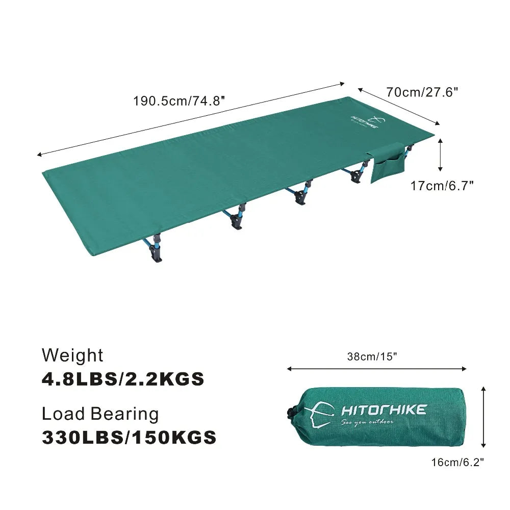 Hitorhike Camping Kompaktes faltbares Feldbett Bett für Outdoor Backpacking Camping