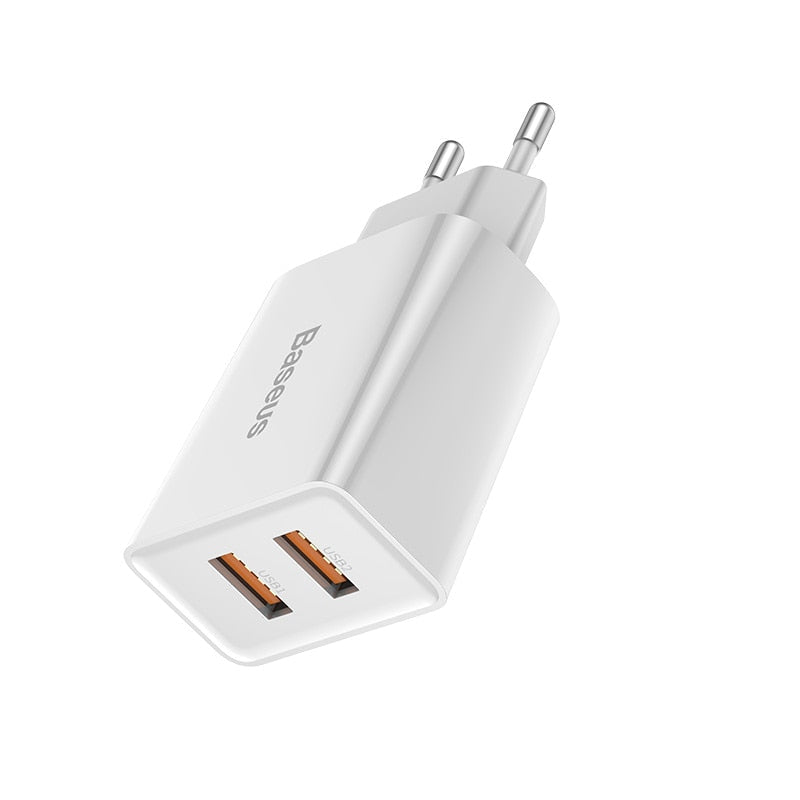 Baseus Dual USB Charger EU Plug 2.1A Max Fast Charging