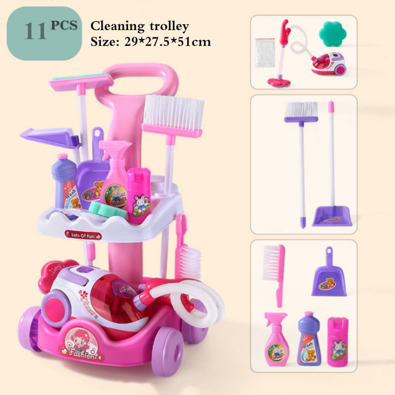 Kindersimulation Reinigungsset Trolley für Mädchen