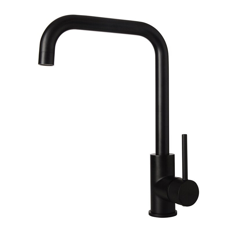 Kitchen Faucet Gold & Black, One-Hand Operation