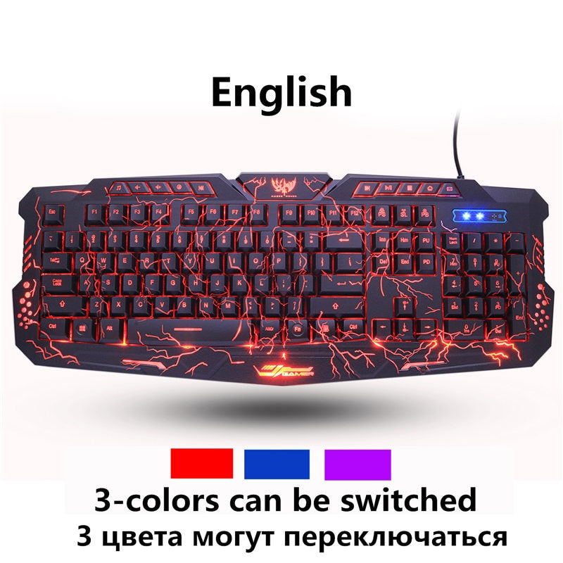 German Gaming Keyboard & Mouse Combo, USB, illuminated, waterproof