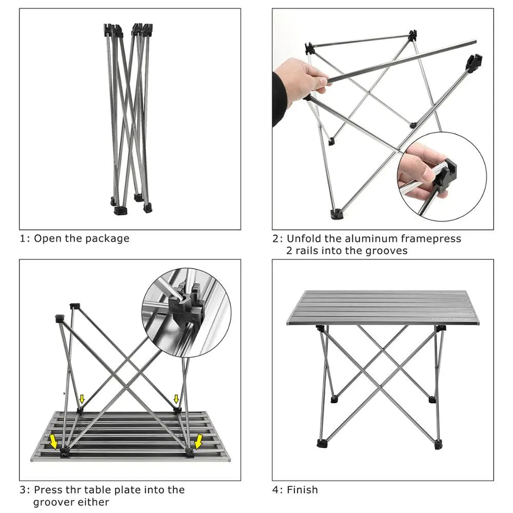 Portable Table Folding Camping Hiking Travel Outdoor Garden Picnic Table Al-Alloy Ultralight