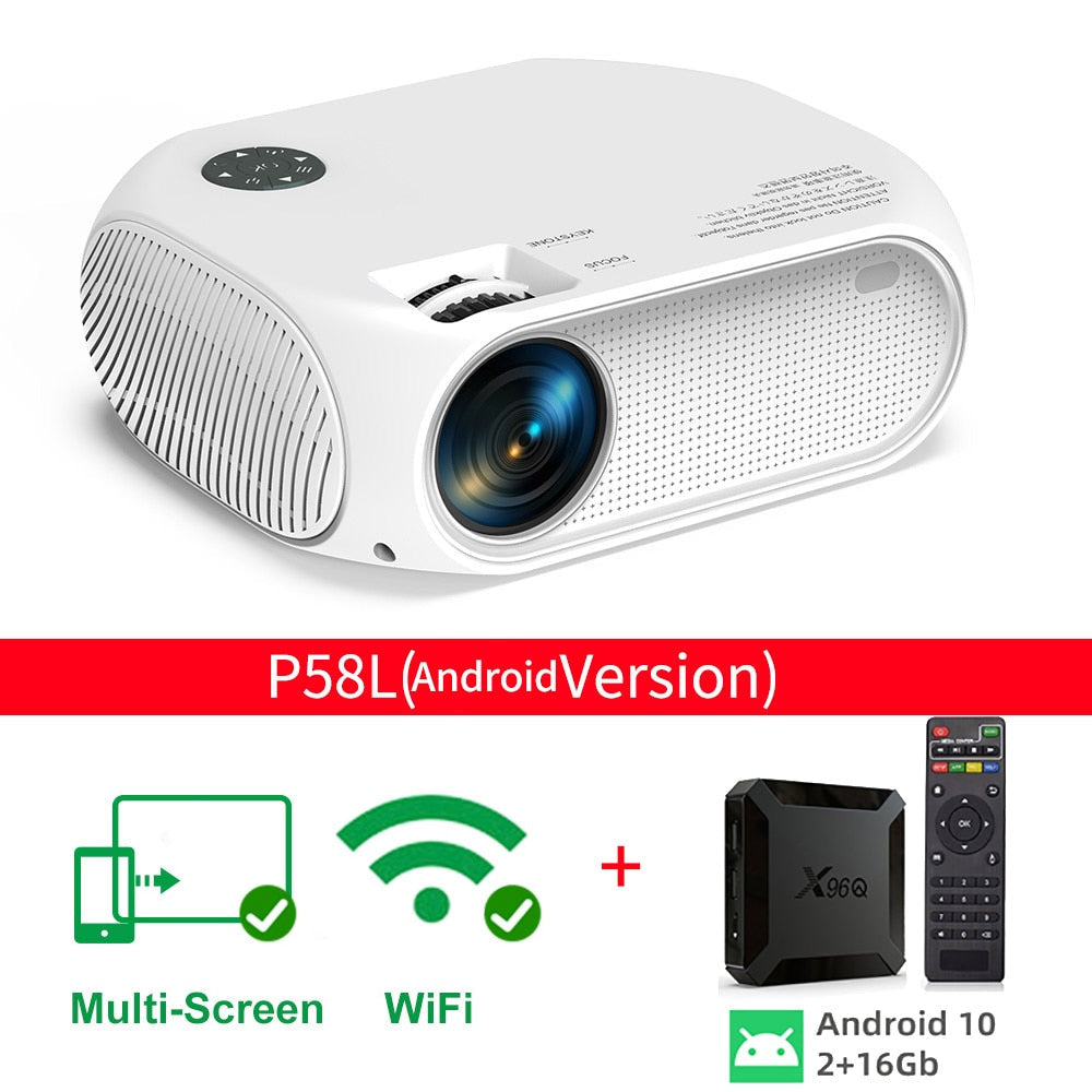 Salange HD Mini Projector, Home Video Projector, Led P58, Wifi, 1280 x 720P, Phone Portable, 3500 Lumens, Cinema 3D Movie