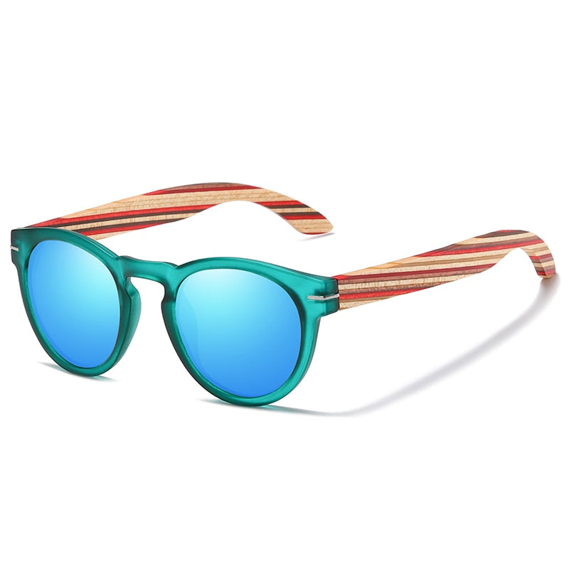 Polarisierte Sonnenbrille für Frauen mit Holzrahmen