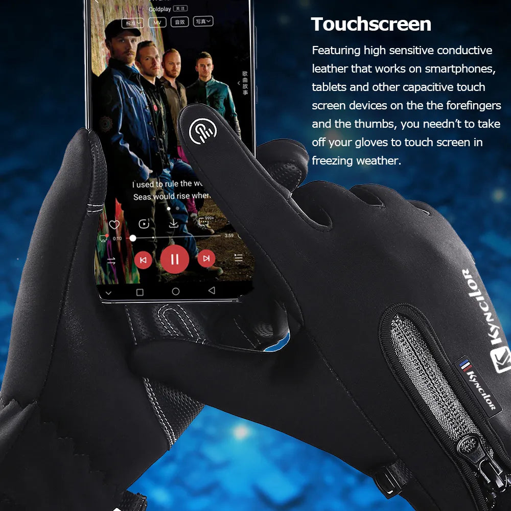 Winter Thermal Fleece Touchscreen Soft Fleece Gloves Cold Weather Fit for Men & Women For Cycling Hiking Camping Skiing