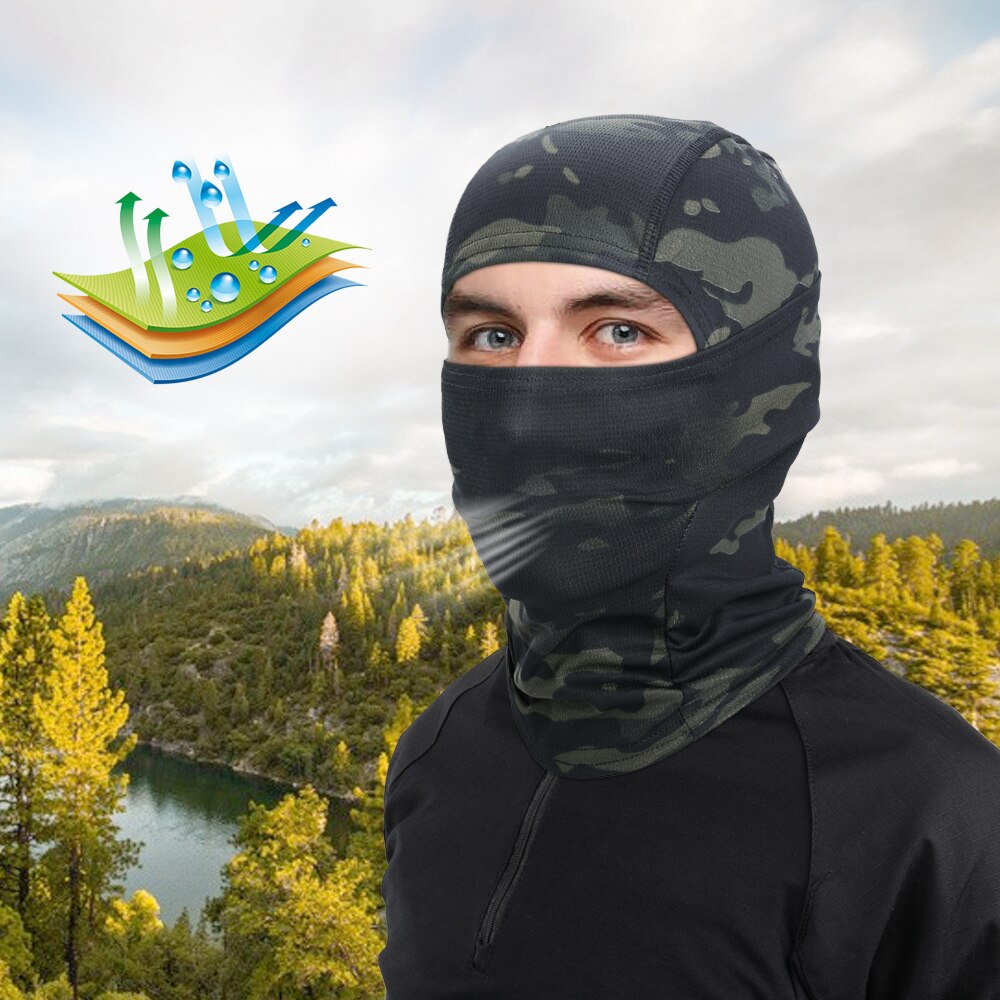 Multicam Camouflage Balaclava Full Face Mask Tactical Airsoft Cap Men