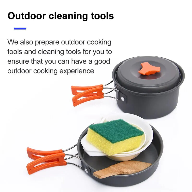 Widesea Camping Tableware Outdoor Cookware Set Pots Bowler Kitchen Equipment Gear Utensils