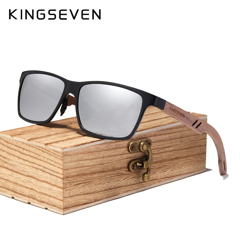 KINGSEVEN Holz Sonnenbrille Polarisiert UV400