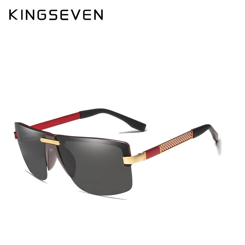 KINGSEVEN HD Polarisierte Sonnenbrille Herren randlos Luxus Designer Gafas Masculino Polarizado oculos De Sol