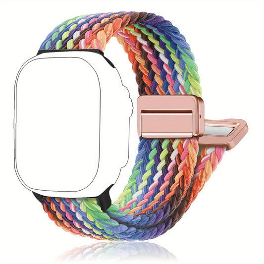 Apple Watch Magnetic Woven Strap Adjustable Stretchy Replacement Bracelet for iWatch Series SE/9/10 Ultra