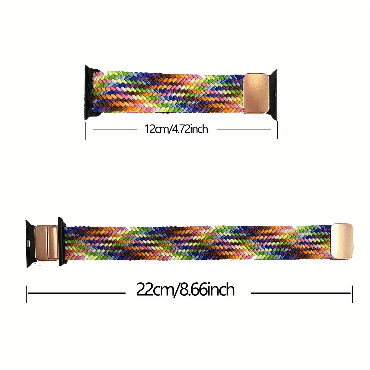 Apple Watch Magnetic Woven Strap Adjustable Stretchy Replacement Bracelet for iWatch Series SE/9/10 Ultra