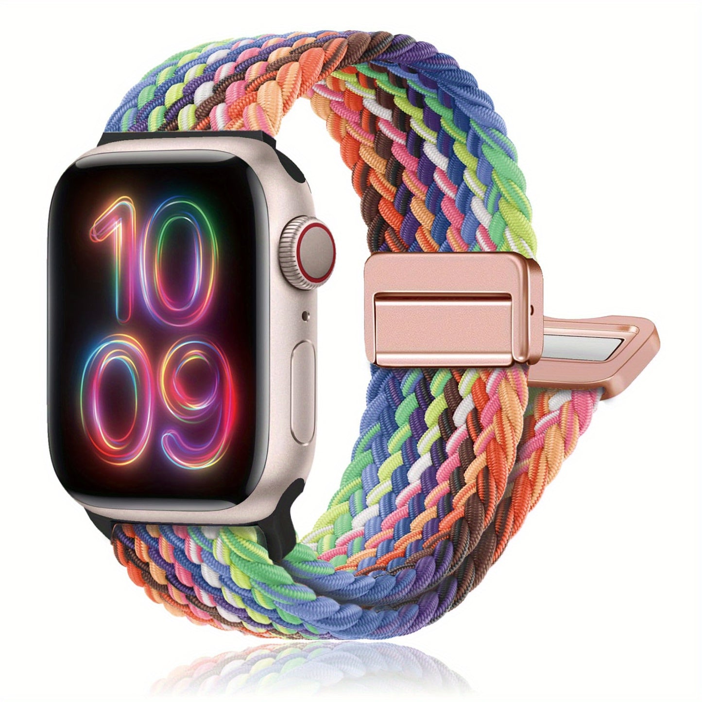 Apple Watch Magnetic Woven Strap Adjustable Stretchy Replacement Bracelet for iWatch Series SE/9/10 Ultra