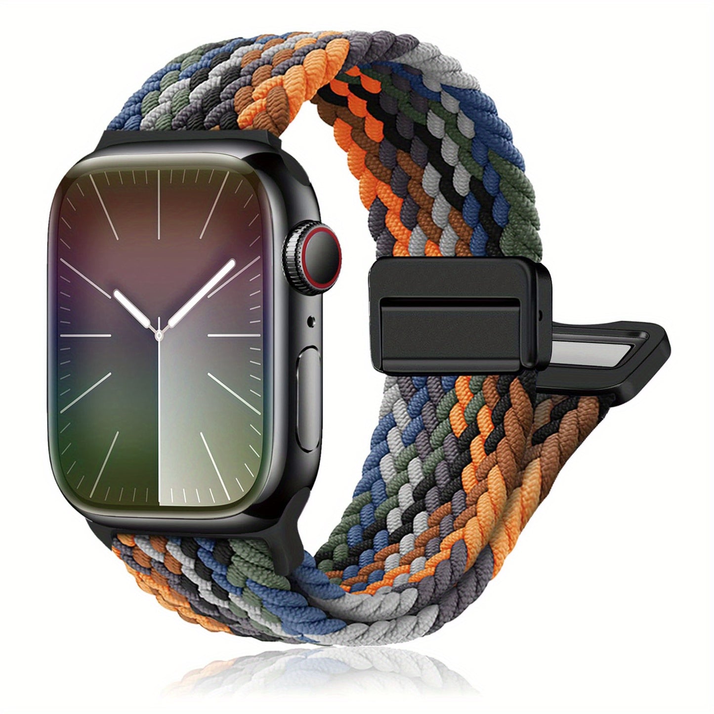 Apple Watch Magnetic Woven Strap Adjustable Stretchy Replacement Bracelet for iWatch Series SE/9/10 Ultra