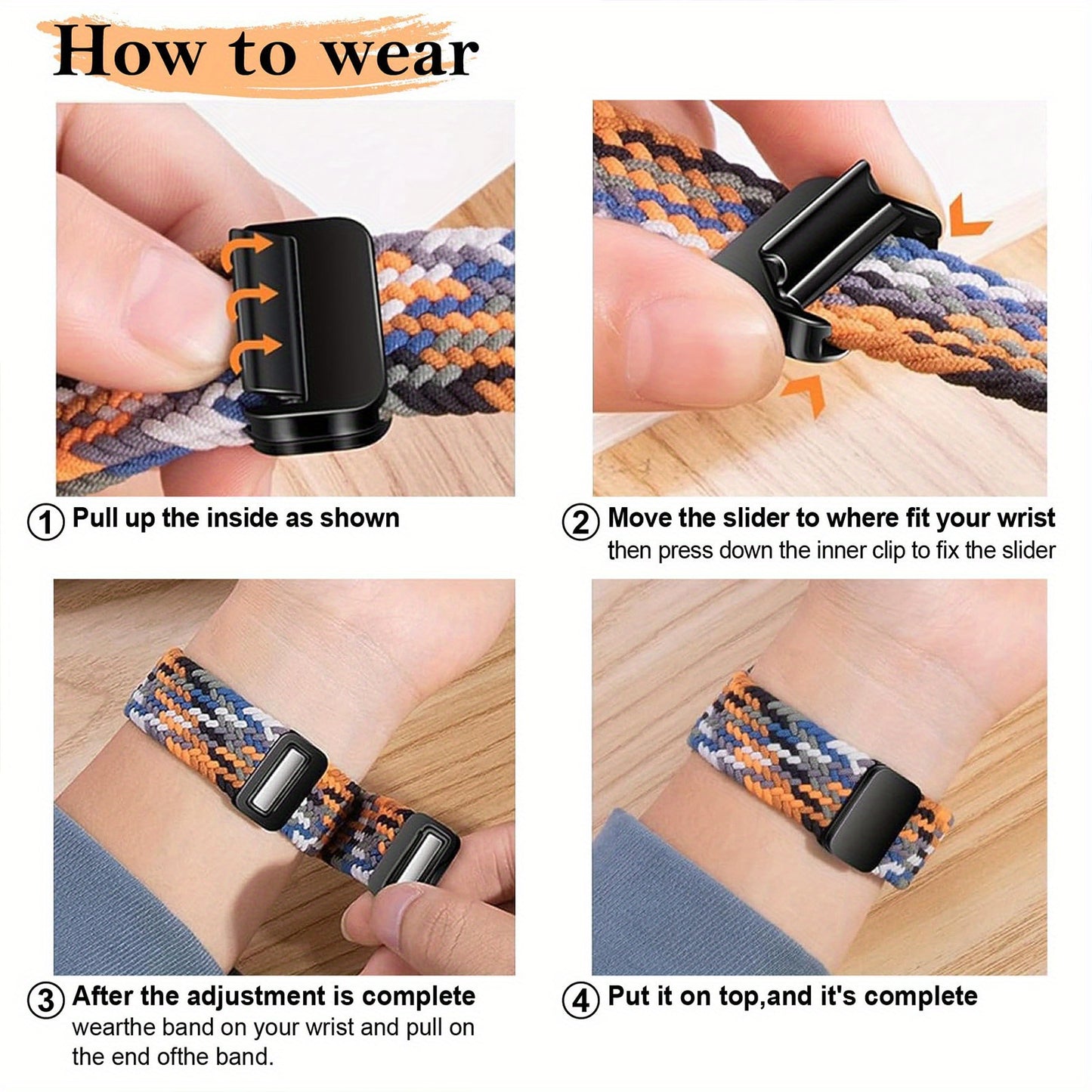 Apple Watch Magnetic Woven Strap Adjustable Stretchy Replacement Bracelet for iWatch Series SE/9/10 Ultra