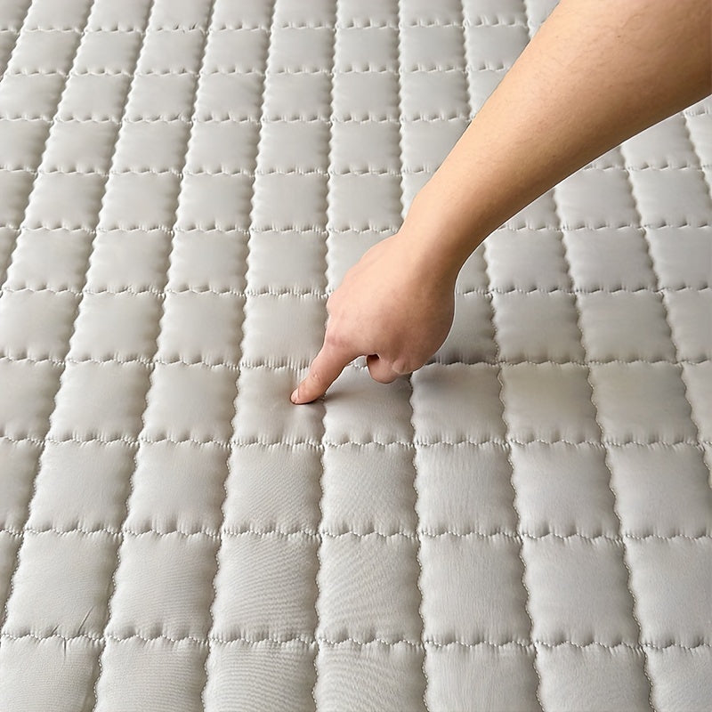 1pc Quilted Waterproof Mattress Protector (Without Pillow &amp; Core) Soft Comfortable Solid Color Bedding Mattress Cover for Bedroom, Guest Room, Hotel, Apartment, School