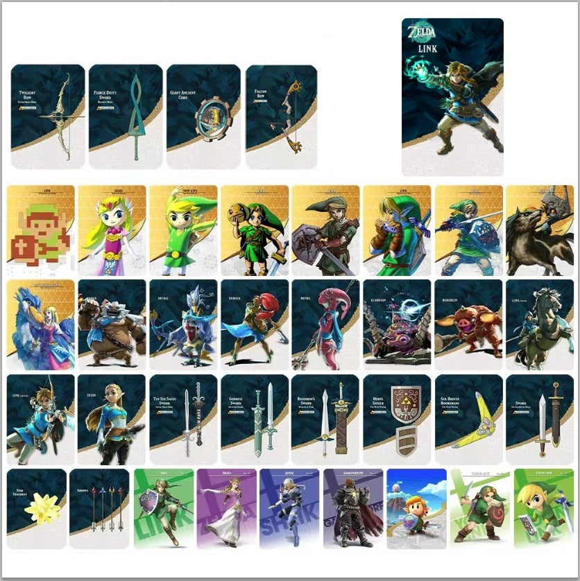 32 Zelda Mini NFC-Tags Amiibo Legend Cards für Switch, Switch Lite, Wii U und 3DS