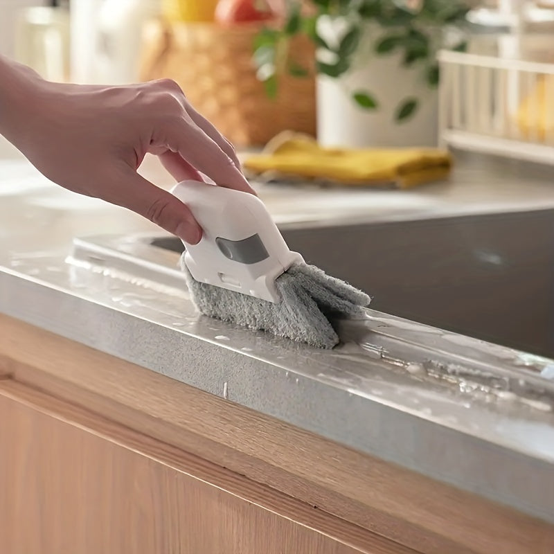 Handheld Groove Cleaning Tool 1pc 2-In-1 for Window Slots Frames Doors Spotless Crevice Cleaner
