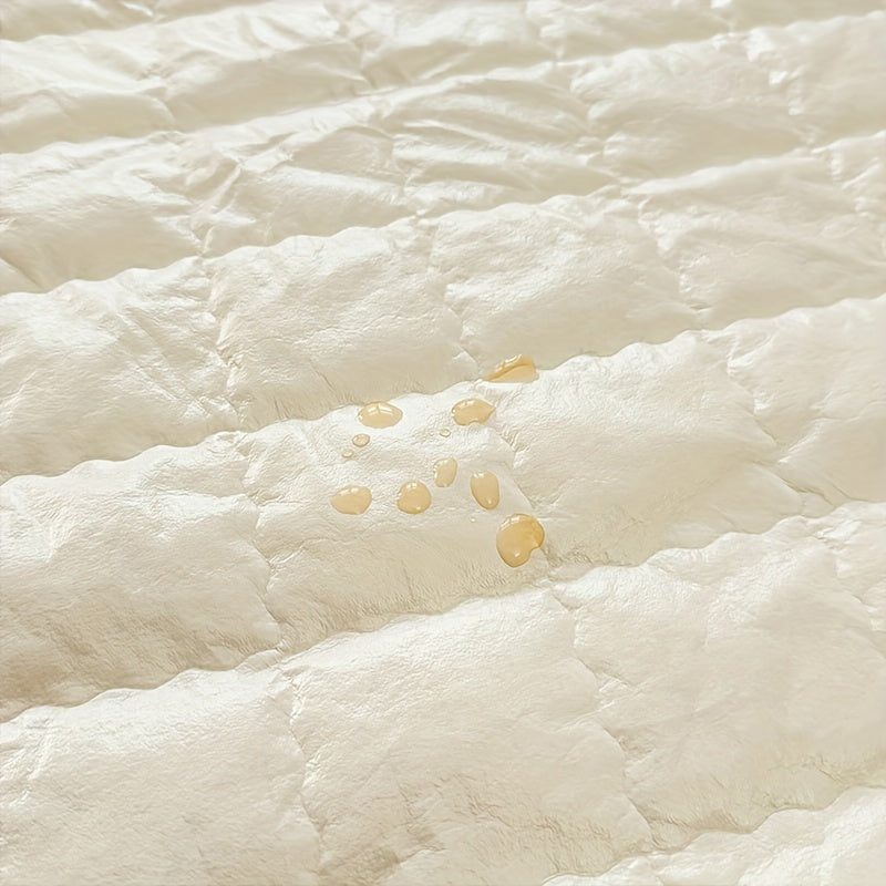 1pc Quilted Waterproof Mattress Protector (Without Pillow &amp; Core) Soft Comfortable Solid Color Bedding Mattress Cover for Bedroom, Guest Room, Hotel, Apartment, School