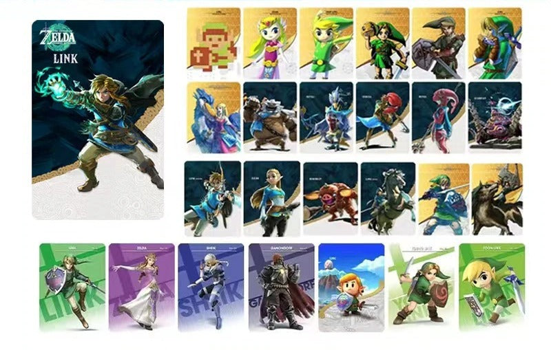 32 Zelda Mini NFC-Tags Amiibo Legend Cards für Switch, Switch Lite, Wii U und 3DS