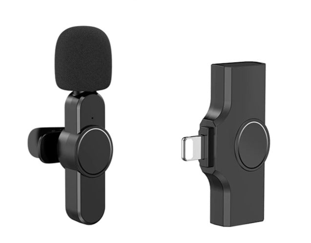 (3-piece set) Wireless 360° Lavalier Microphone for Mobile Phones - Tablets with Lightning Connector + Noise Reduction