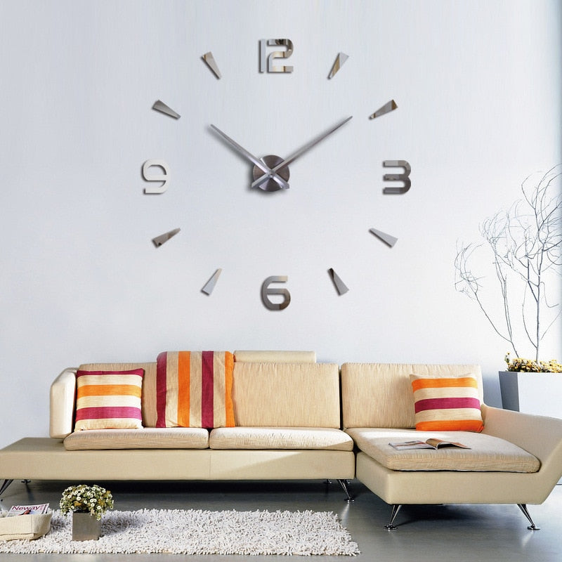 3D DIY Clock Acrylic Mirror Sticker for Home