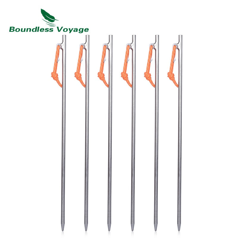Boundless Voyage Titanium Alloy Tent Pegs Heavy Duty Nails Camping Pins 20cm 24cm 30cm 35cm 40cm
