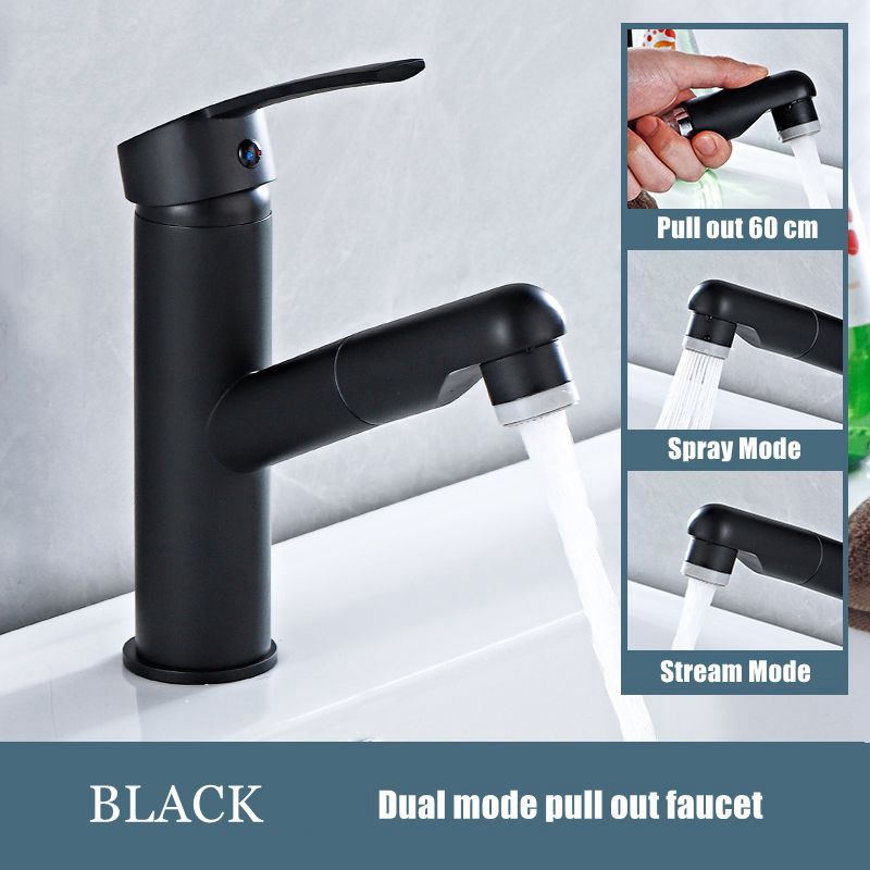 XUNSHINI Bathroom Kitchen Sink Faucet - Single Handle, Pull Out Spray, Hot and Cold Water