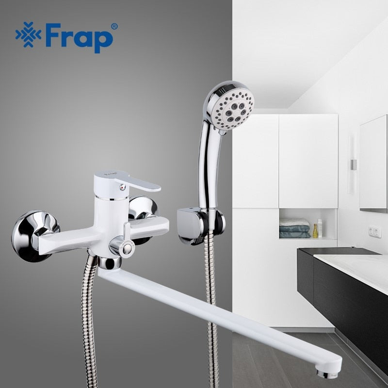 Frap Weiß Bad Wasserhahn Abflussrohr Bad Dusche Wasserhahn