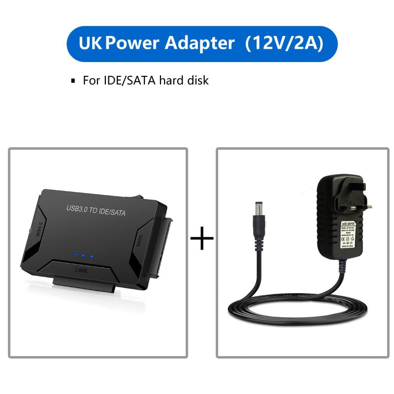 USB 3.0 to SATA IDE ATA Adapter 3-in-1 for PC Laptop 2.5" 3.5" HDD