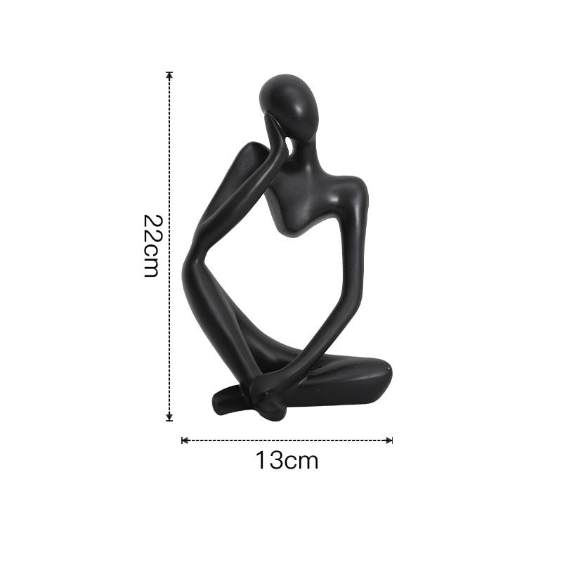 VILEAD Nordic Abstract Thinker Statue Resin Figurine Office Home Decoration Desktop Decor Handmade Crafts Sculpture Modern Art