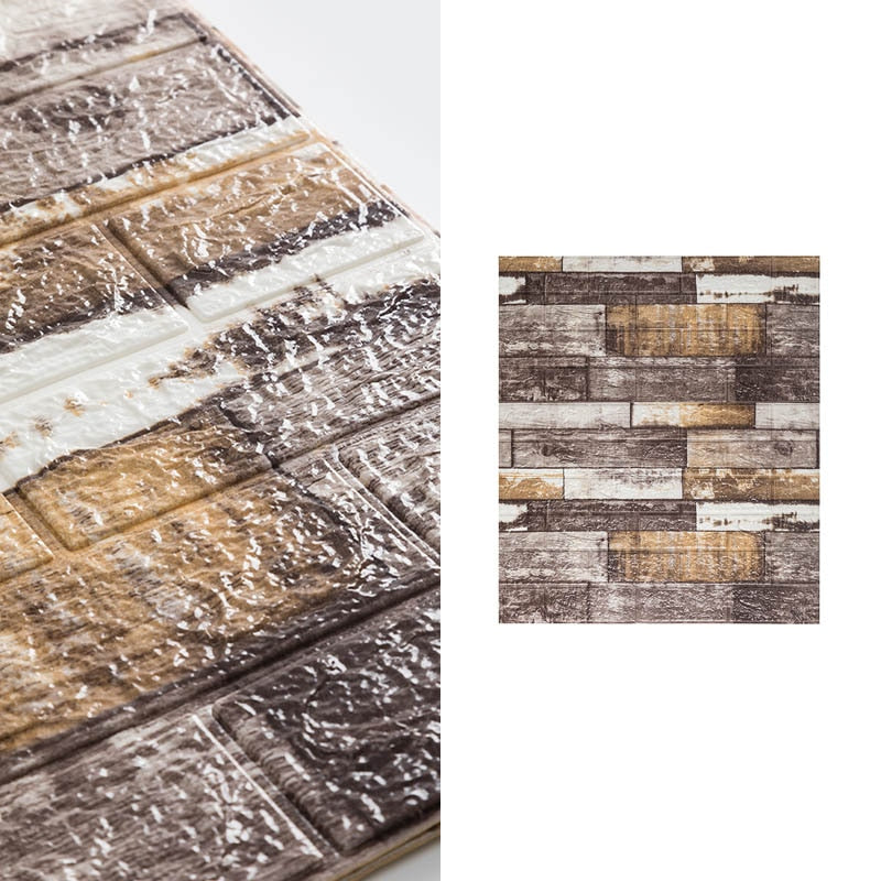 10pcs-Bag 3D Brick Pattern Wallpaper for Living Room Bedroom TV Wall 77x70cm Waterproof