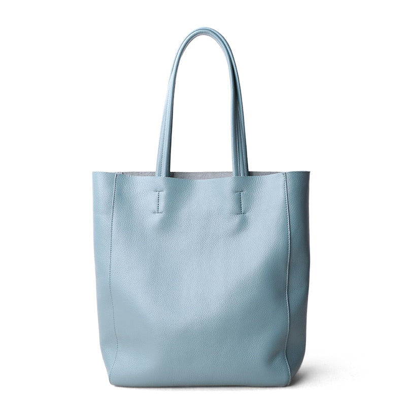 Women Luxury Tote Lemon Yellow Leather Bag