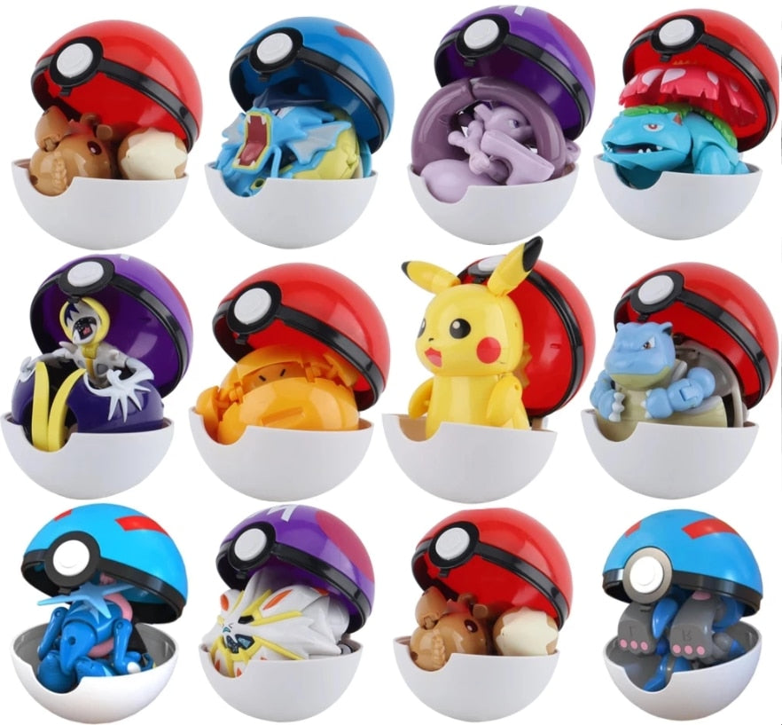 Pokemon Toy Set Pikachu Charmander Mewtwo Lunala Action Figure Anime Model
