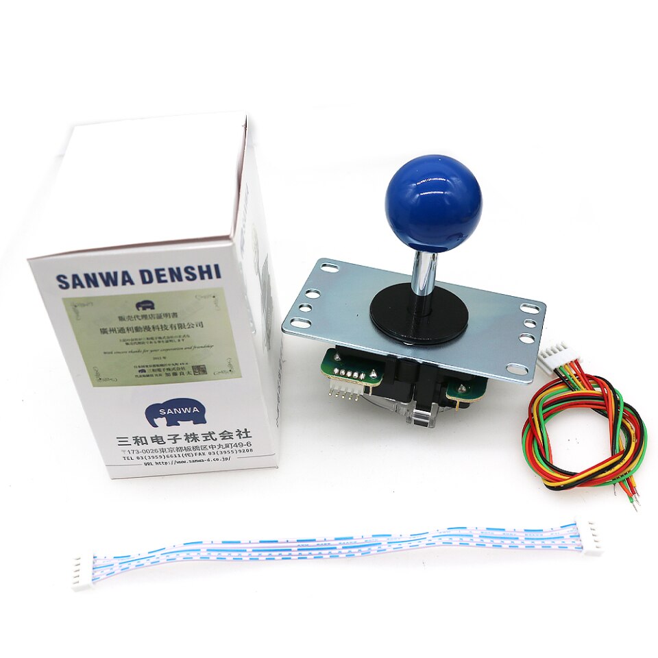 Japan Sanwa Joystick JLF TP 8YT, Rocker with Top Ball, 5pin Wire, Jamma Arcade Machine Game PC PS3 XBOX Kit DIY