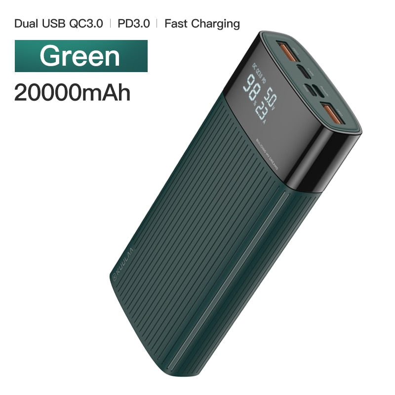 KUULAA Power Bank 20000mAh QC PD 3.0 PoverBank for Xiaomi Mi 10 9
