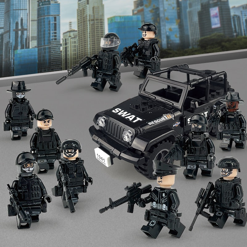 22-teiliges Set für Soldaten Mini Figuren SWAT Team Polizei