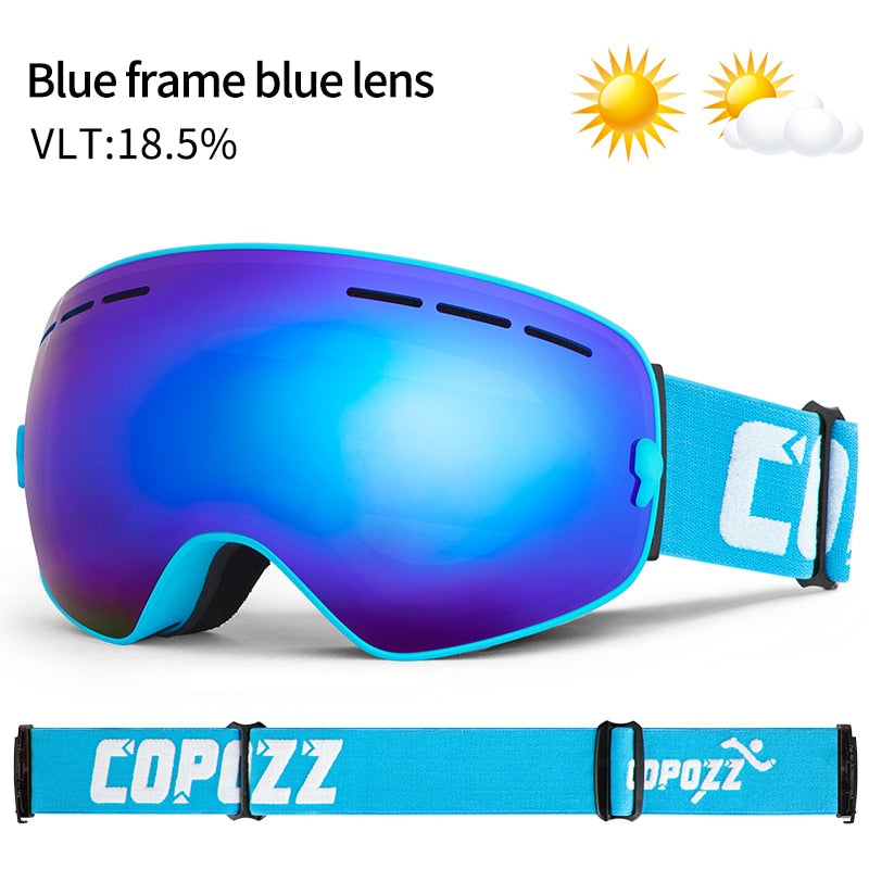 COPOZZ Ski Goggles UV400 Anti-Fog Big Ski Mask