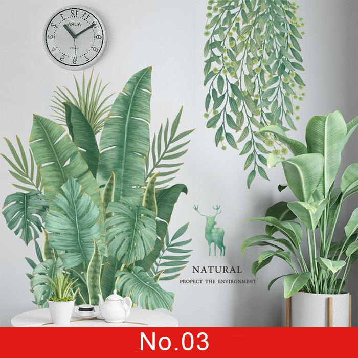Green wall sticker for room decoration
