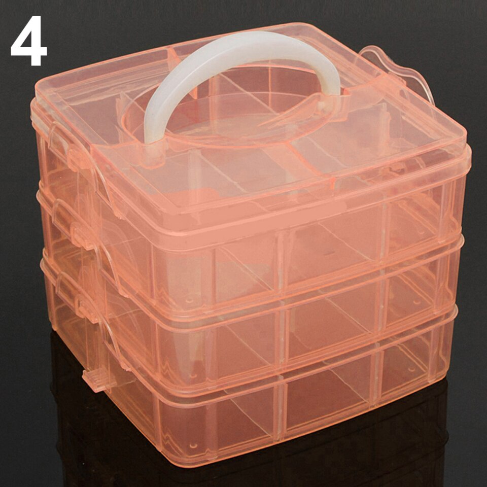3-layer 18-compartment storage container for jewelry and beads