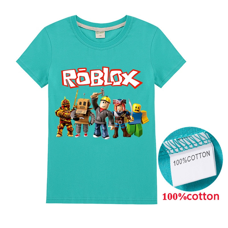 Roblox Mädchen T-Shirt, Cartoon, Sommer, Baumwolle