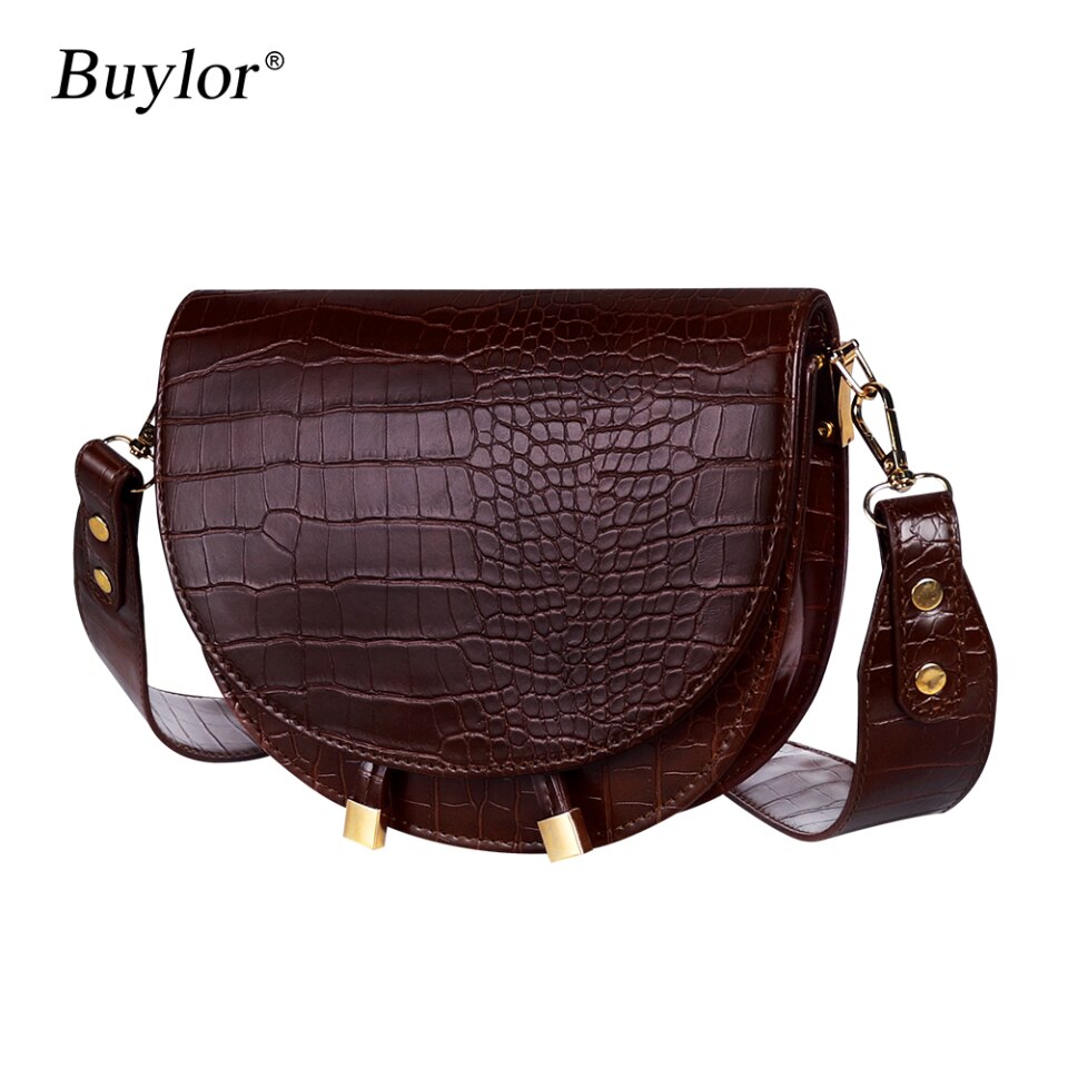 Buylor Damen Luxus Schultertasche Krokodil-Muster
