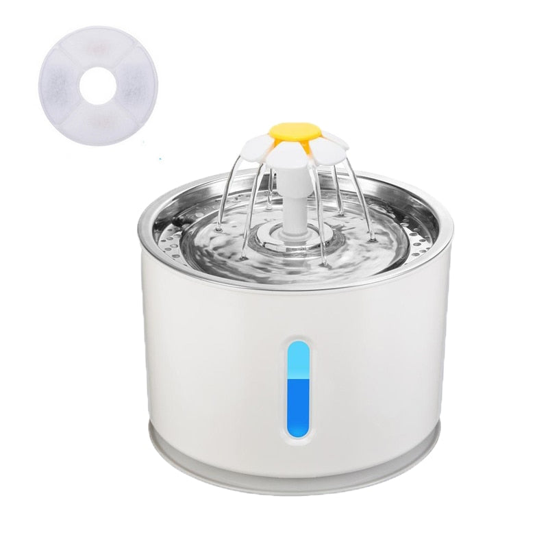 Autom. Haustier Katze Wasserbrunnen mit LED 5 Filter 2.4L