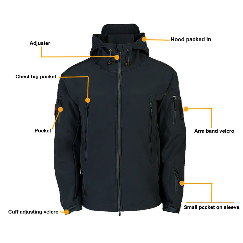 Hiking Camping Tactical Jackets Fishing Army Men Waterproof Windbreaker Outdoor Coat